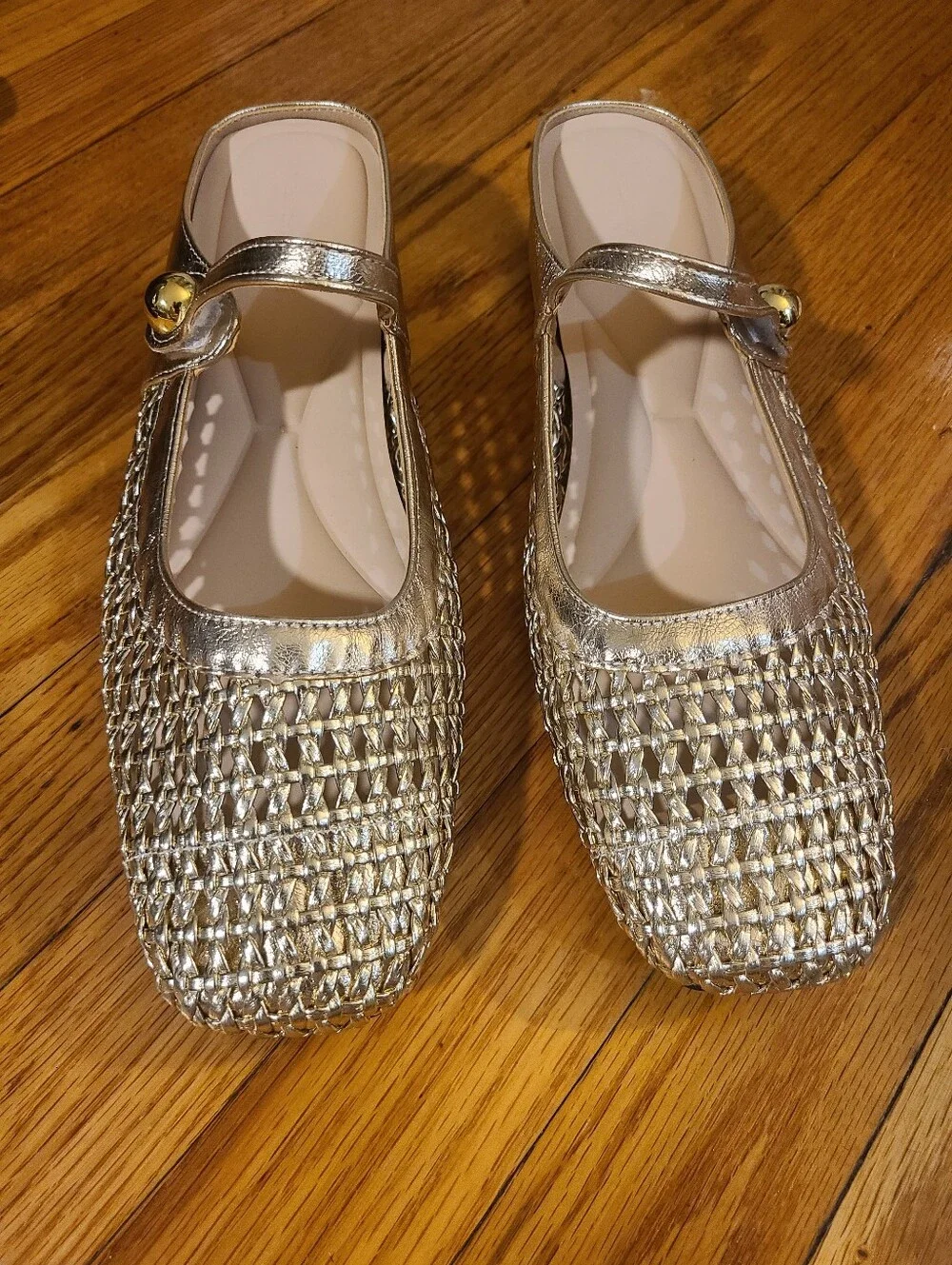 Woven Faux Leather Shoes For Women